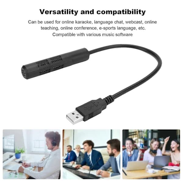 [PL】 USB-mikrofon Live Streaming Konference Kontor Virksomhed Spil Desktopcomputer MikeM-588 2025:e