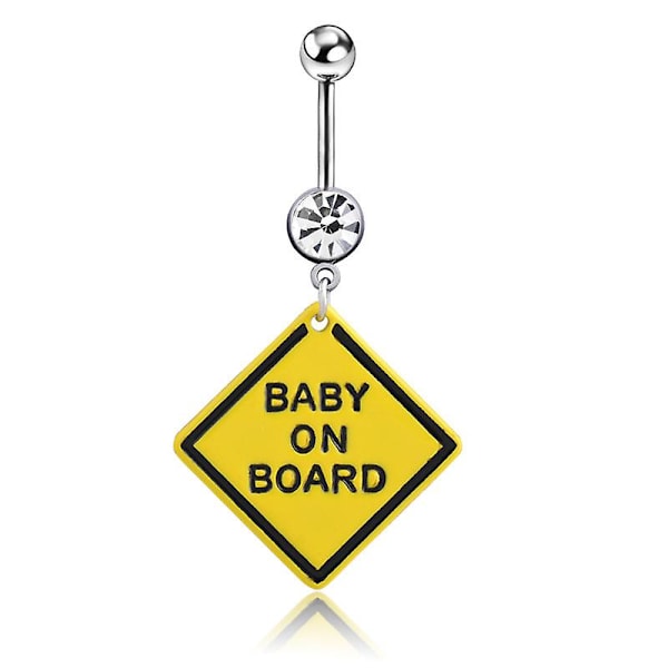 Baby On Board BioFlex Graviditet Navle Dingle Navlepiercing, Navlepiercing Fleksibel Lang Stang, 4 stk av forskjellige typer