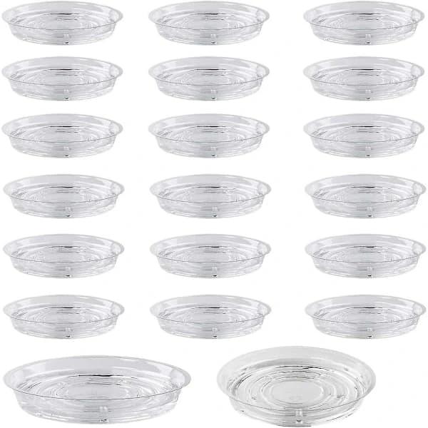Transparenta Plastunderlägg för Växter - 20-pack, 15 cm
