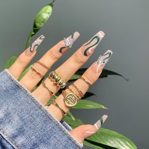 10 st Legering Fjäril Nagelberlocker Silver Metall Fjäril Nagelkonst Hängen Strass för Naglar Nageldekorationer Smycken