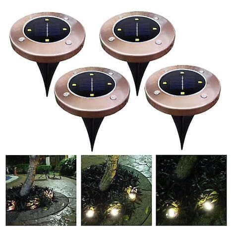 Utendørs solcellelamper, 4 stk LED-marklamper for hage IP65 vanntett