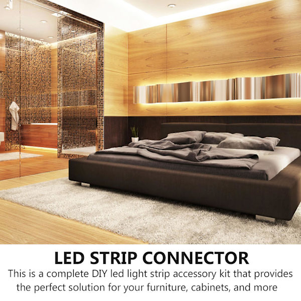 1 Sett RGB LED Strip Kobling Loddefri LED Strip Adapter Loddefri Kobling