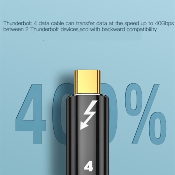 Thunderbolt 4 -kaapeli 80 cm USB-C 100 W 8K 60 Hz PD musta