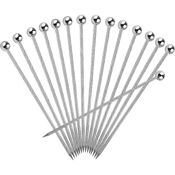 Drinkpinnar för Cocktail, Rostfritt Stål, 15-pack[PL]