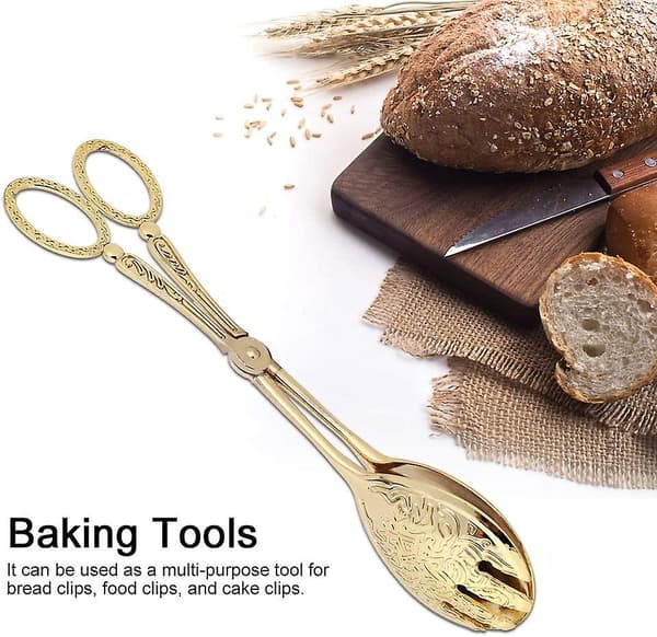 Metall Köks Tång, Matlagningstång Grilltång Buffé Servering Salladstång Sockertång Guld Mattång För Servering Matlagning Buffé Sallad Isbit (2st)