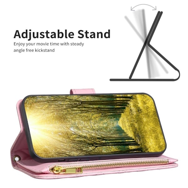 Motorola Edge 40 Neo 5G Deksel Multifunksjonell Diamant Rosa