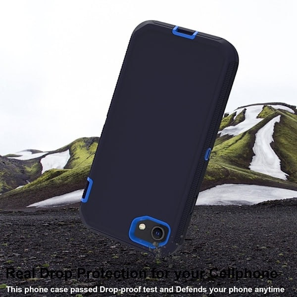 iPhone 7/8/SE (2020/2022) - Stødsikkert Hybrid Armor Cover - Mørkeblå/Blå