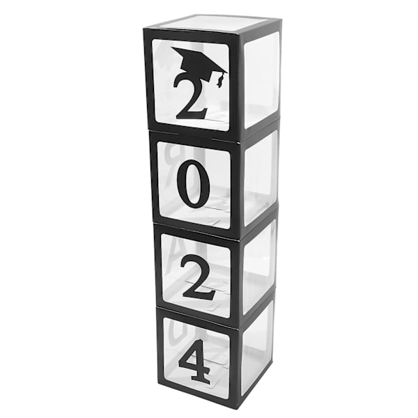 1 Set Valmistujaisjuhlien Ilmapallolaatikko Koriste 2024 Valmistuneen Ilmapallolaatikko Valokuvarekvisiitta