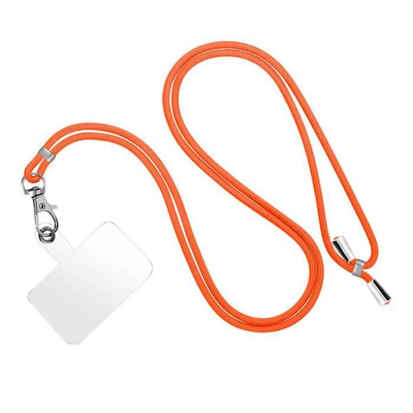 Smartphone lanyard with orange cord