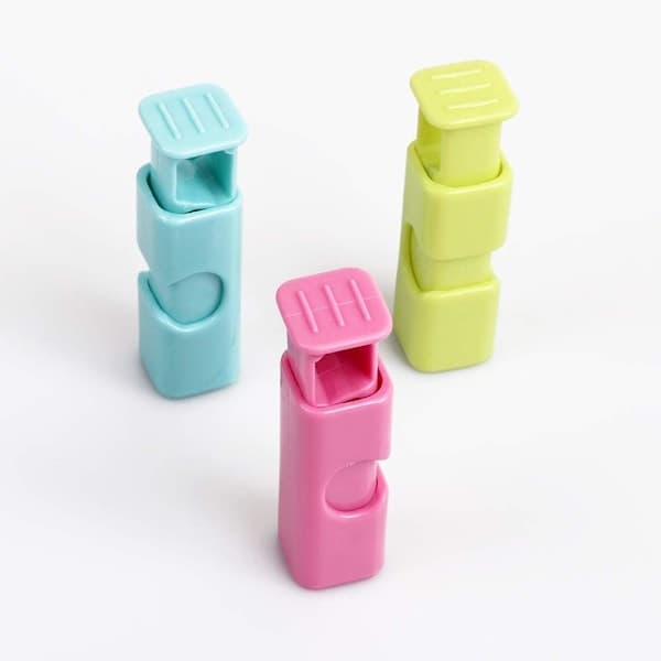 Squeeze Bröd Påsklämmor, Halkfritt Grepp Lätt Squeeze & Lås, Blandade Färger, 6-Pack[PL]
