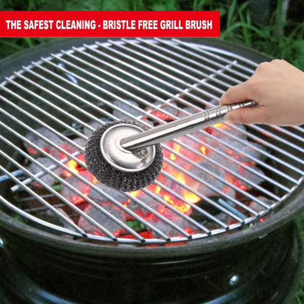 Grillskrape for reise, grillbørste - Sikker børstefri grillbørste i rustfritt stål