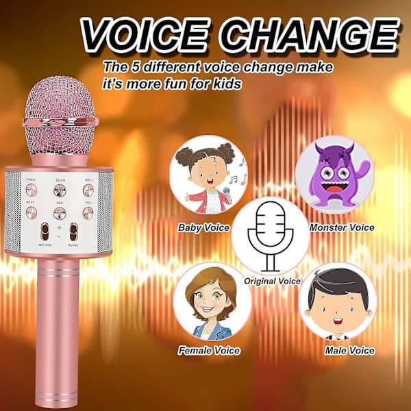 Fødselsdagsgaver, trådløs Bluetooth karaoke mikrofon CO