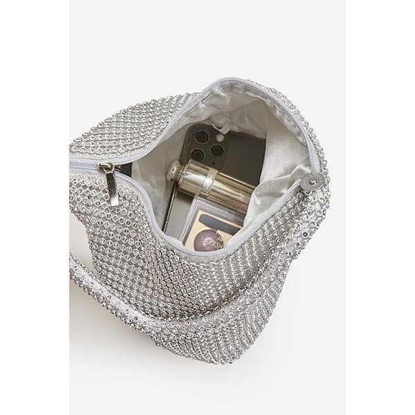 Dame Rhinestone Clutch-Taske til Aftenfester Glitrende Trekant P[PL]