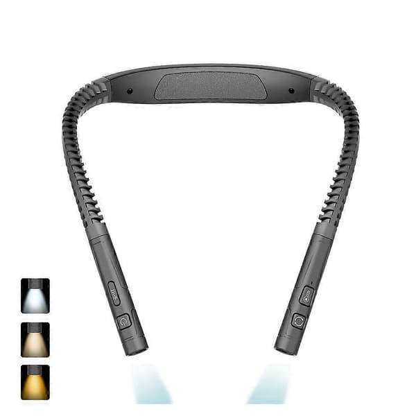 LED leselys for nakken (svart)