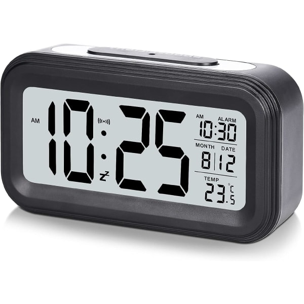 Vækkeur 4,3 \" LED-display, digitalt vækkeur med batteridrift, snooze, let at bruge