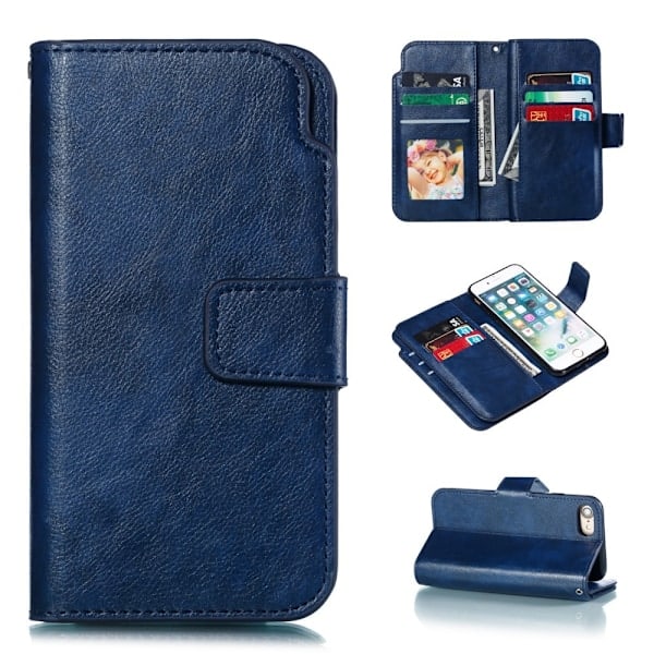 iPhone 7/8/SE (2020/2022) - 9-kort Pung Etui - Mørkeblå DarkBlue Mørkeblå