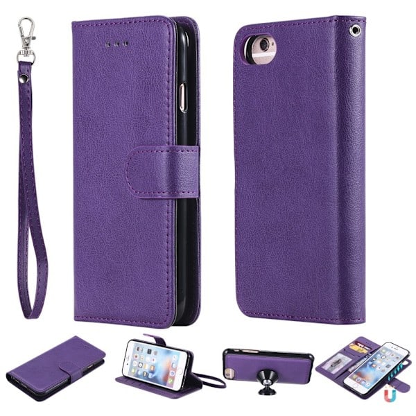 iPhone 6/7/8/SE (2020/2022) - 2-i-1 Magnet/Plånboksfodral - Lila Purple Lila