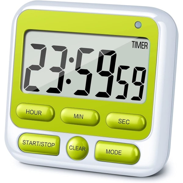 Digital køkkenur med switch til lydløs/høj alarm, TIL/FRA