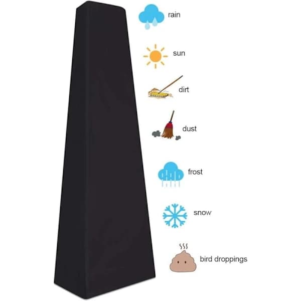 Beskyttelse til terrassevarmer - Pyramideformet beskyttelse til terrassevarmer, Sort