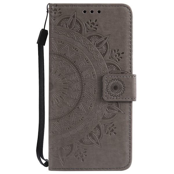 iPhone 6/6S - Mandala Læder Etui - Grå Grey Grå