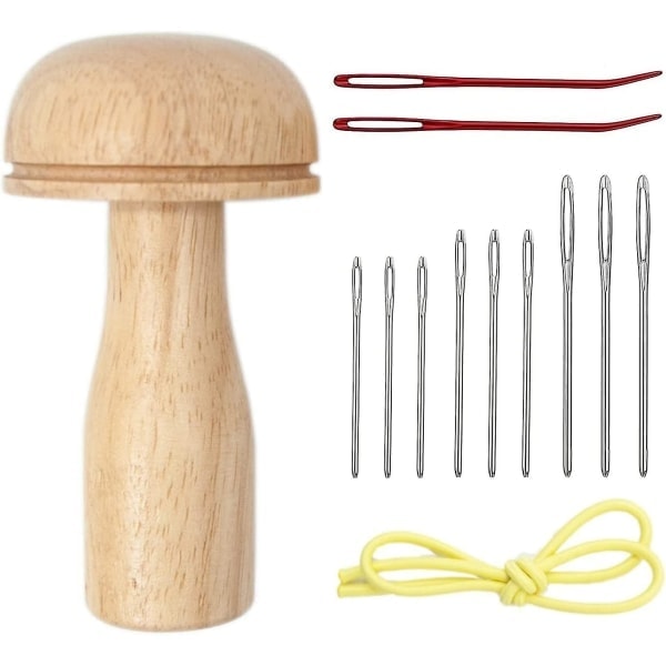 Darning Needle with Cute Darning Mushroom 13pcs Sewing Kit