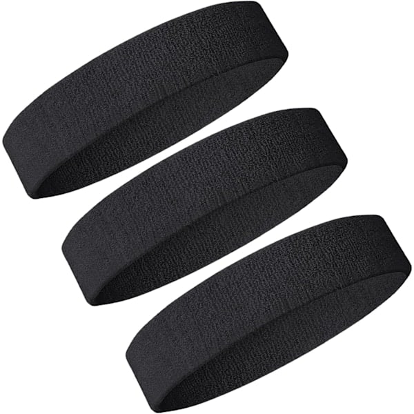 Hodebånd Svettebånd 3 stk. Herre Dame Svettebånd Absorberende for Gym Sport Tennis Løping Trening Basketball Sport