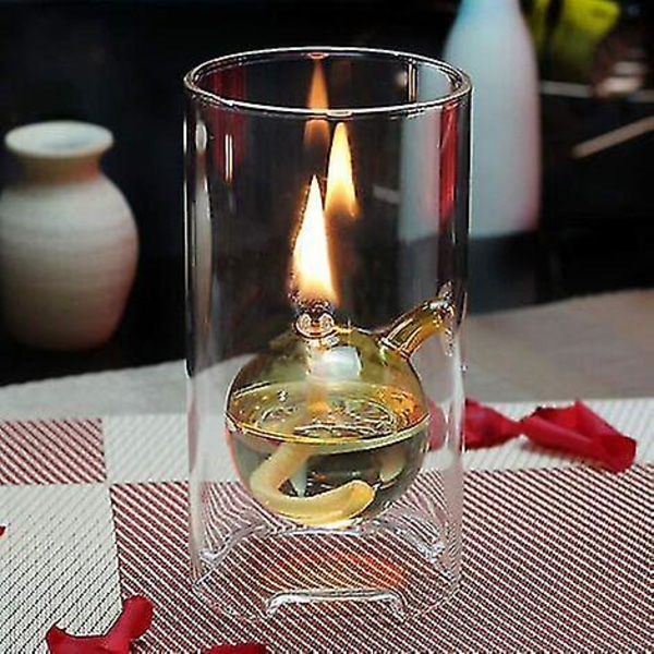 Månelampe Transparent Glas Olielampe til Indendørs Glasdekoration Kreativ Kerosinlampe Nødlys Smørlampe Mna