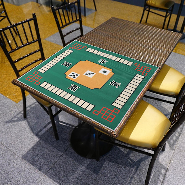 1 st Mahjongbordduk Kvadratisk Mahjongmatta Bordrum Mahjongdyna Halksäker Skrivbordsdyna för Spel Brädspel Mahjong Användning (Grön)