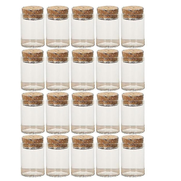 20 st Korkglasflaskor Transparenta Te Förvaringsburkar Mini Tomma Flaskor Te Underförpackningsflaskor För Hemfest (30x40mm)