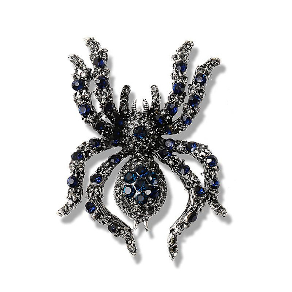 Strassikivillä koristellut Tarantula-hämähäkkibrossit naisille ja miehille, uusi korulahja, 2 kpl setti - punainen, sininen