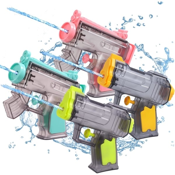 Vattenpistol leksak för barn, 4-pack vattenpistoler, vattensprutleksaker, för pool trädgård utomhus, poolleksaker