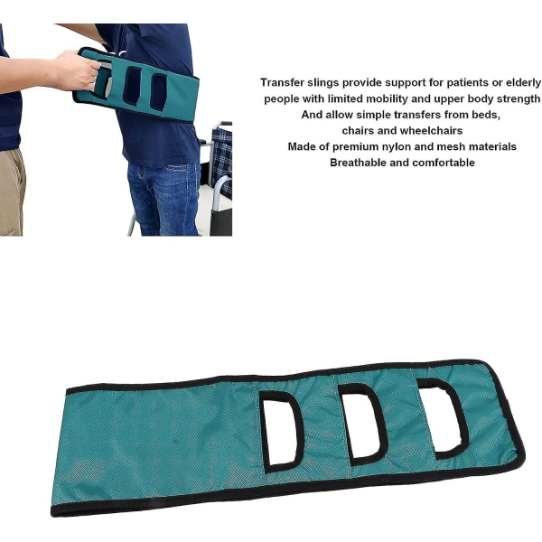 Transfersele gångbälte, andningsbart patientlyftbälte med justerbara handtag Effektiva mobilitetshjälpmedel för äldre handikappomsorg (grön)