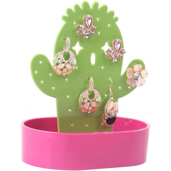Cactus Örhängen Hållare Galgar Ringar Smycken Organizer Display St