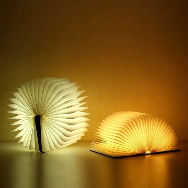 Tre Boklampe, LED-nattlampe, USB-oppladbar LED-stemningsbelysning, 3-farget skrivebordslampe