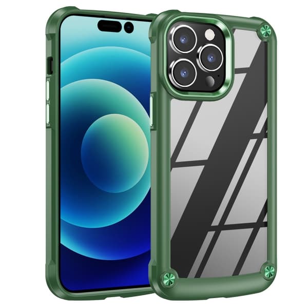 iPhone 15 Pro Deksel Støtsikker Hybrid Armor Grønn