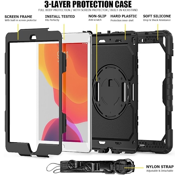 Tech-Protect iPad 10.2 2019/2020/2021 Deksel Solid360 Svart