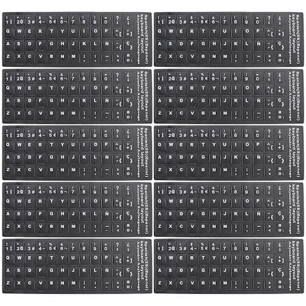 10 st Universal Språk-tangentbordsstickers Tangentbordsskydd PC-layout