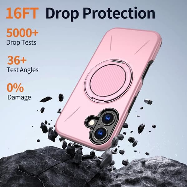 iPhone 17 Case - Metal with Rotation Function and MagSafe TPU Hybrid PC