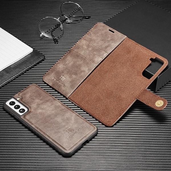 Samsung Galaxy S21 Plus - DG.MING 2i1 Magnetisk Veske - Grå Grey Grå