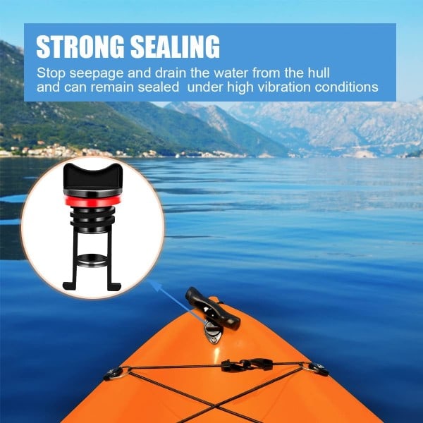 Kajakkavløpssett, nylon gjengeavløpsplugg for Scrambler Ocean Kayak Hobie Ascend Old Kraken Field Kayak Dinghy Canoe Boat