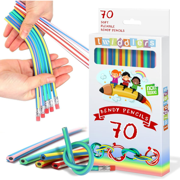 Färgglada magic flexibla bendy pennor för skolbarn（70st）