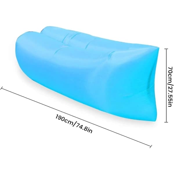{PL}Oppustelig Lounger Luftsofa, Oppustelig Sofaseng Campingstol, Bærbar Lazy Sofa Luftstol til Rejser/Camping/Vandring/Strandfester Sort