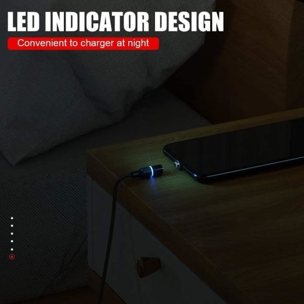 IC 2-pack 2m 3-i-1 Magnetisk laddkabel snabbladdning 3A SuperCharge Svart