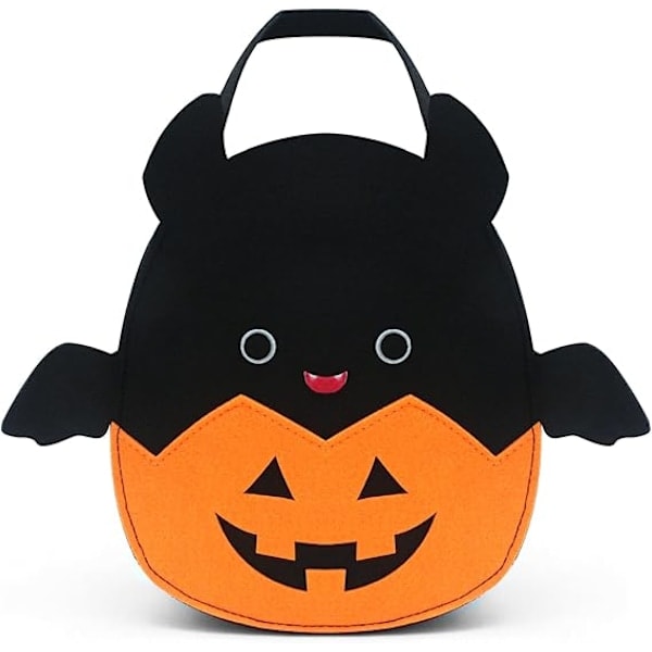 Halloween Trick or Treat-tasker, søde flagermus-græskar slikspand taske, multifunktionelle genanvendelige filt tasker kurv til festgaver gaveposer