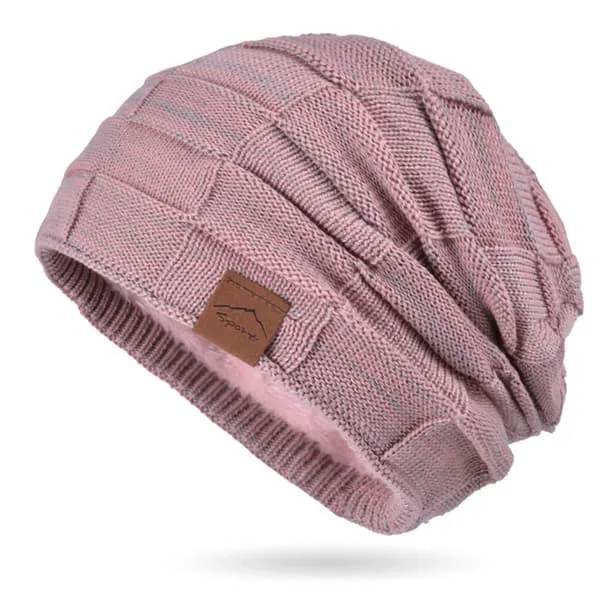 TS-Stickad mössa i polyester – rosa