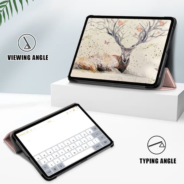 iPad Air 10.9 4. generasjon (2020) Tri-fold deksel Rosa