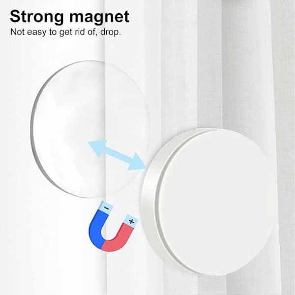 12-pack duschdraperivikter belagda magnetiska kraftiga ingen installation för badrumsgardiner dukar vit 4cm