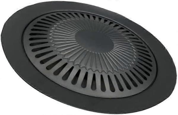 Koreansk BBQ Grillpanne - Non-Stick Rund Grillplate med Rustfrie Tenger
