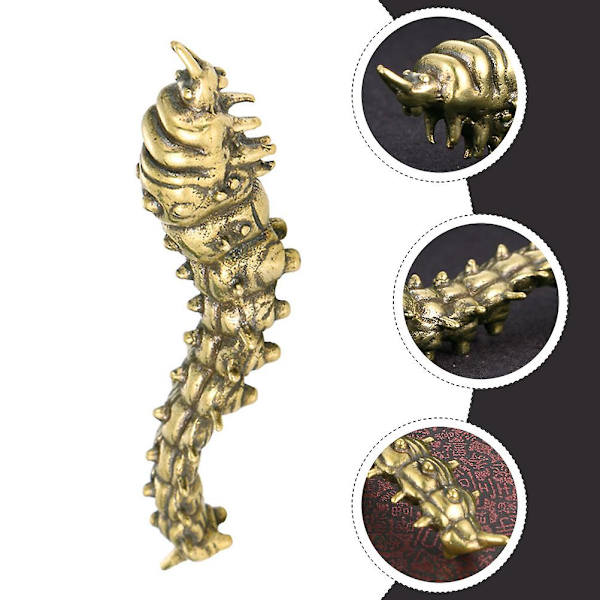 Messing Larve Ornament Hjem Skrivebord Dekorasjon Liten Messing Larve Pynt