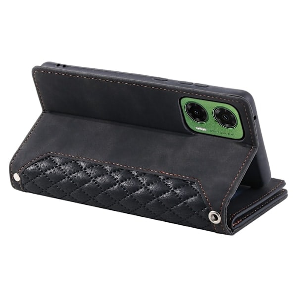 Motorola Moto G35 5G Pung Etui Rhombus Læder Sort